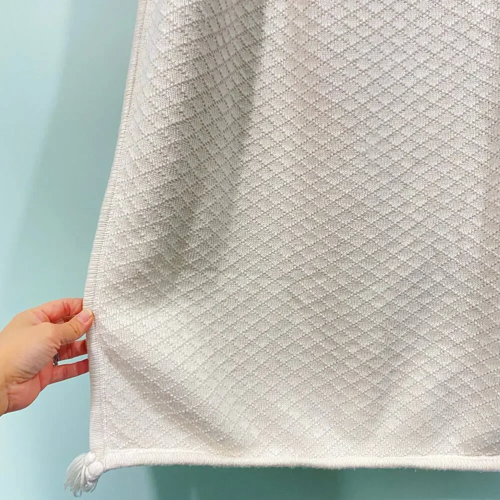 Pottery Barn Baby Cream Shepra Lined Blanket 30 x 40
